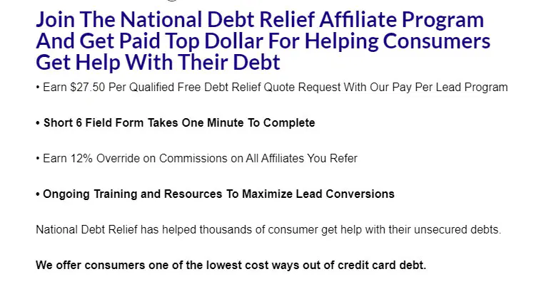 National Debt Relief Affiliate Program