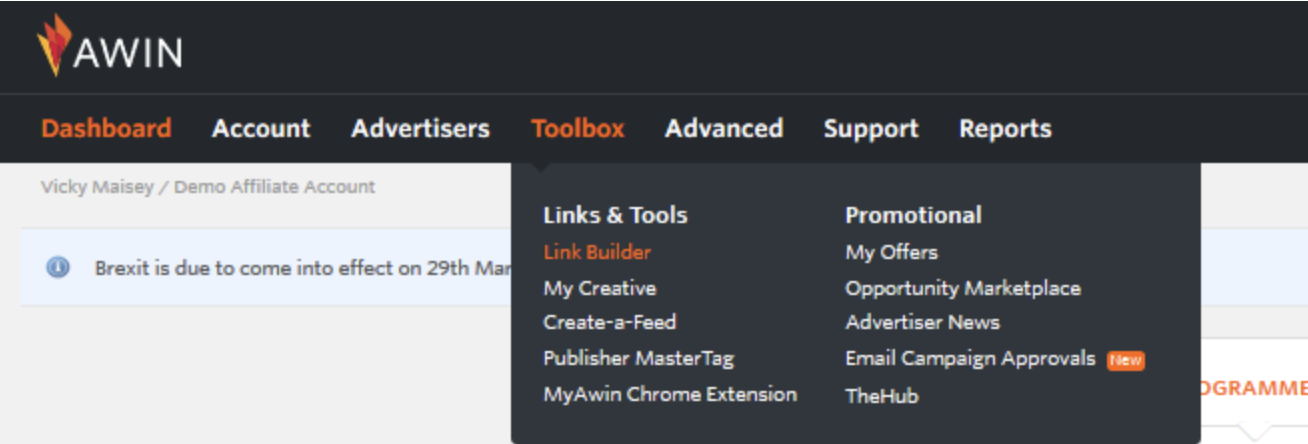 Awin link builder