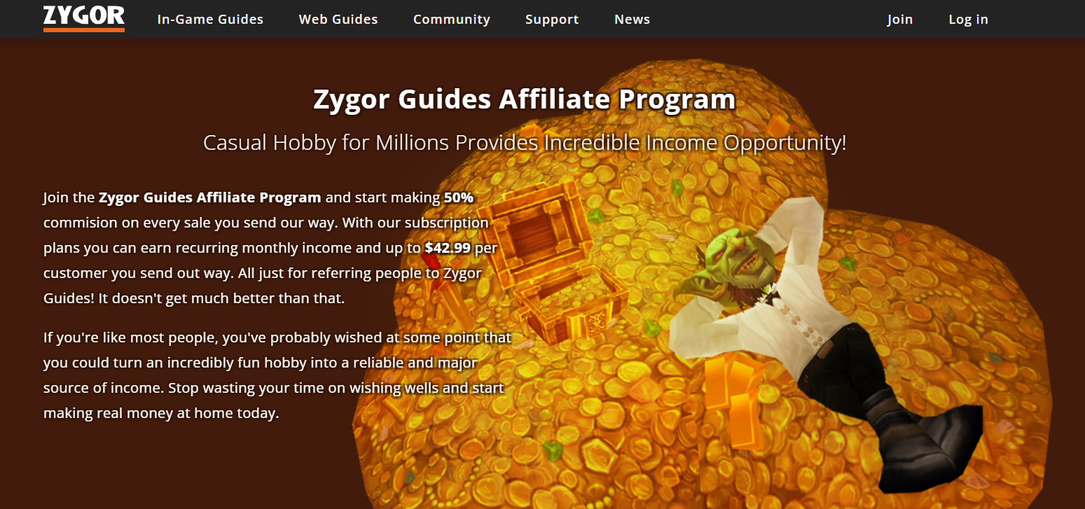 Programme d'affiliation des guides Zygor