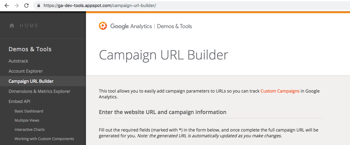 Campaign URL builder