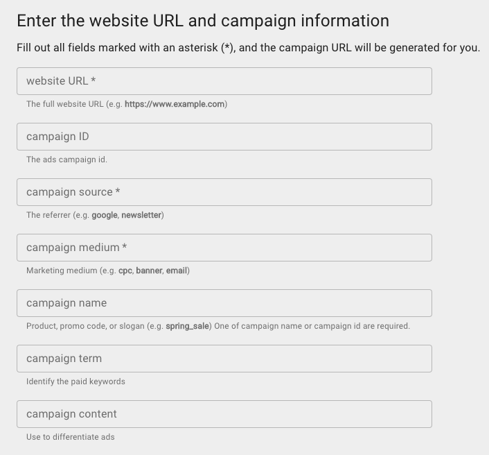 UTM parameters